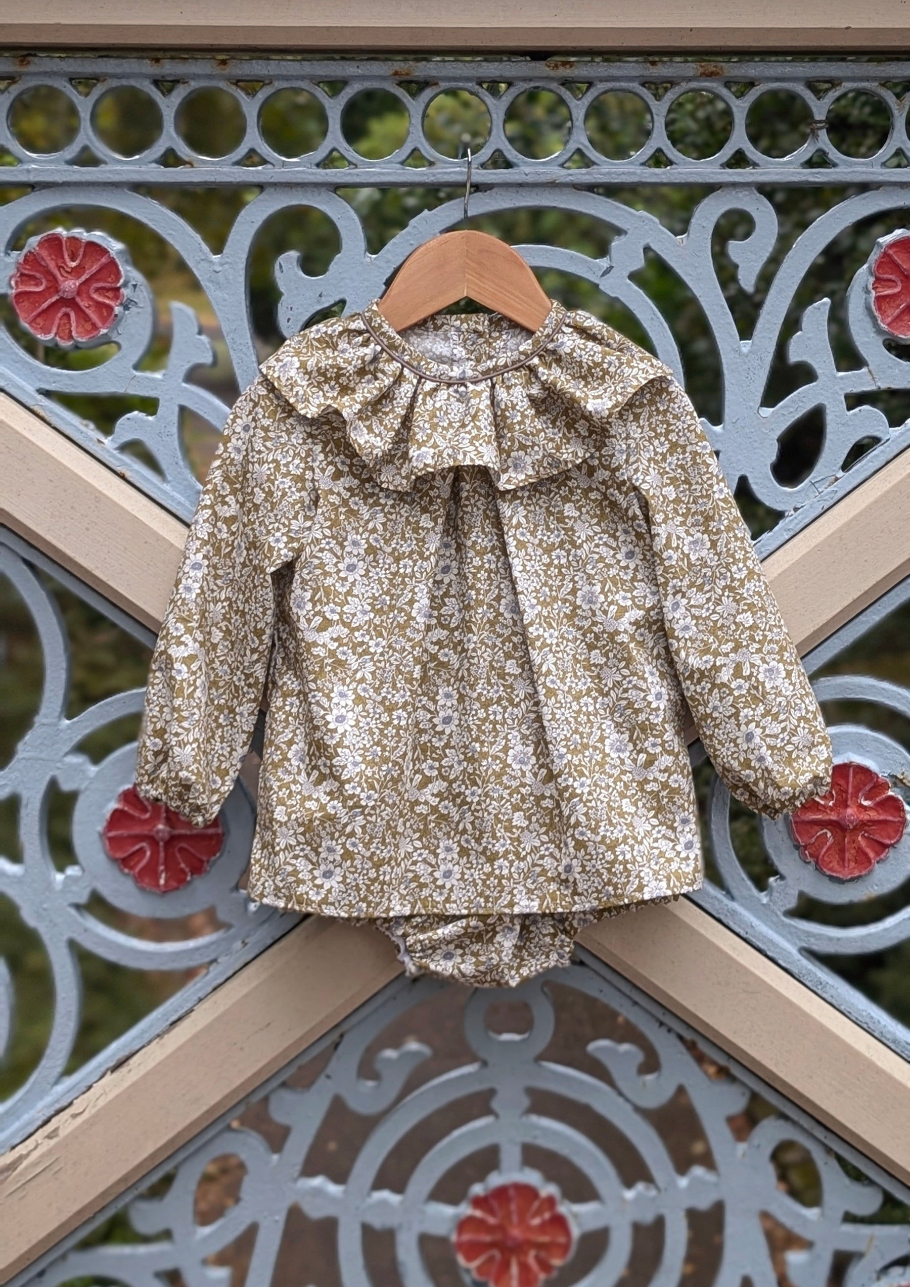 Sylvie Set | Green Floral (newborn - 6 years)