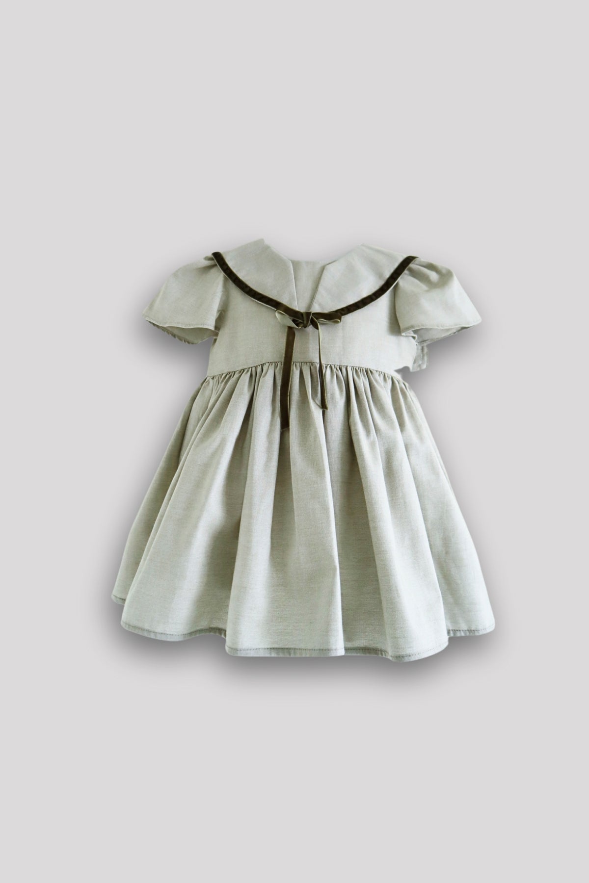 Sage Green Girls Sailor Collar Dress