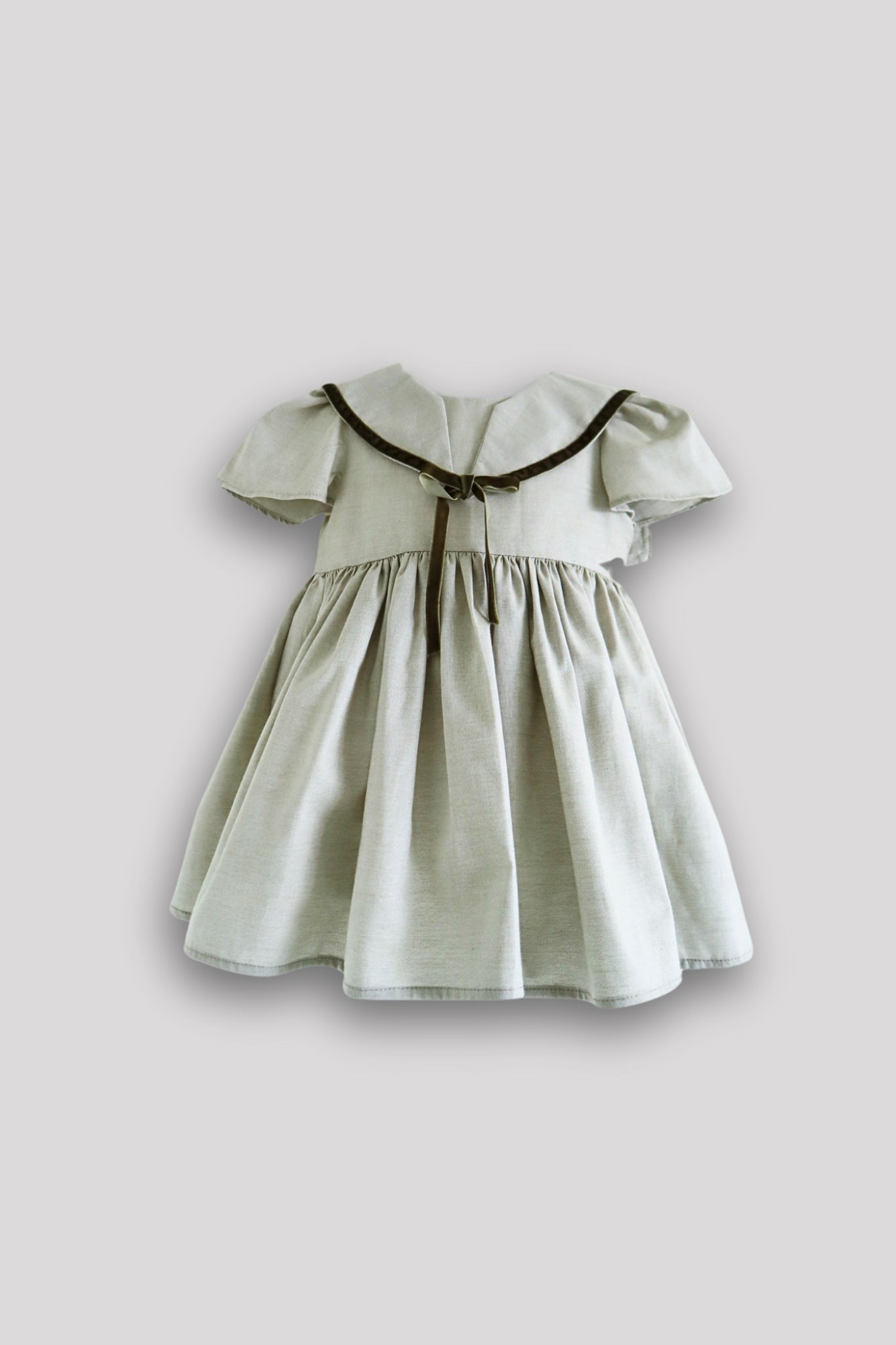 Sage Green Girls Sailor Collar Dress