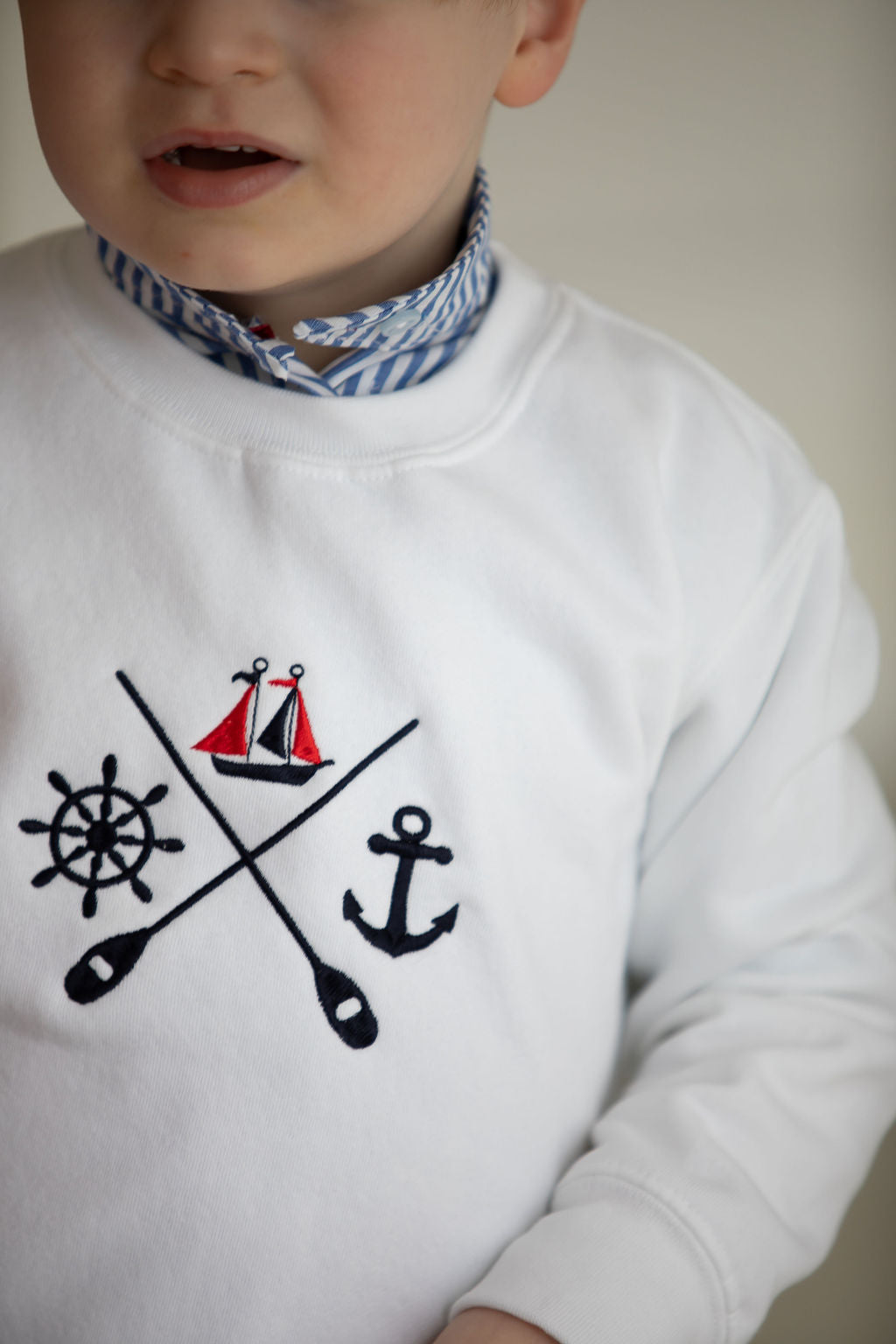 Limited Edition White Boating Sweater - Arthur Benjamin & Co