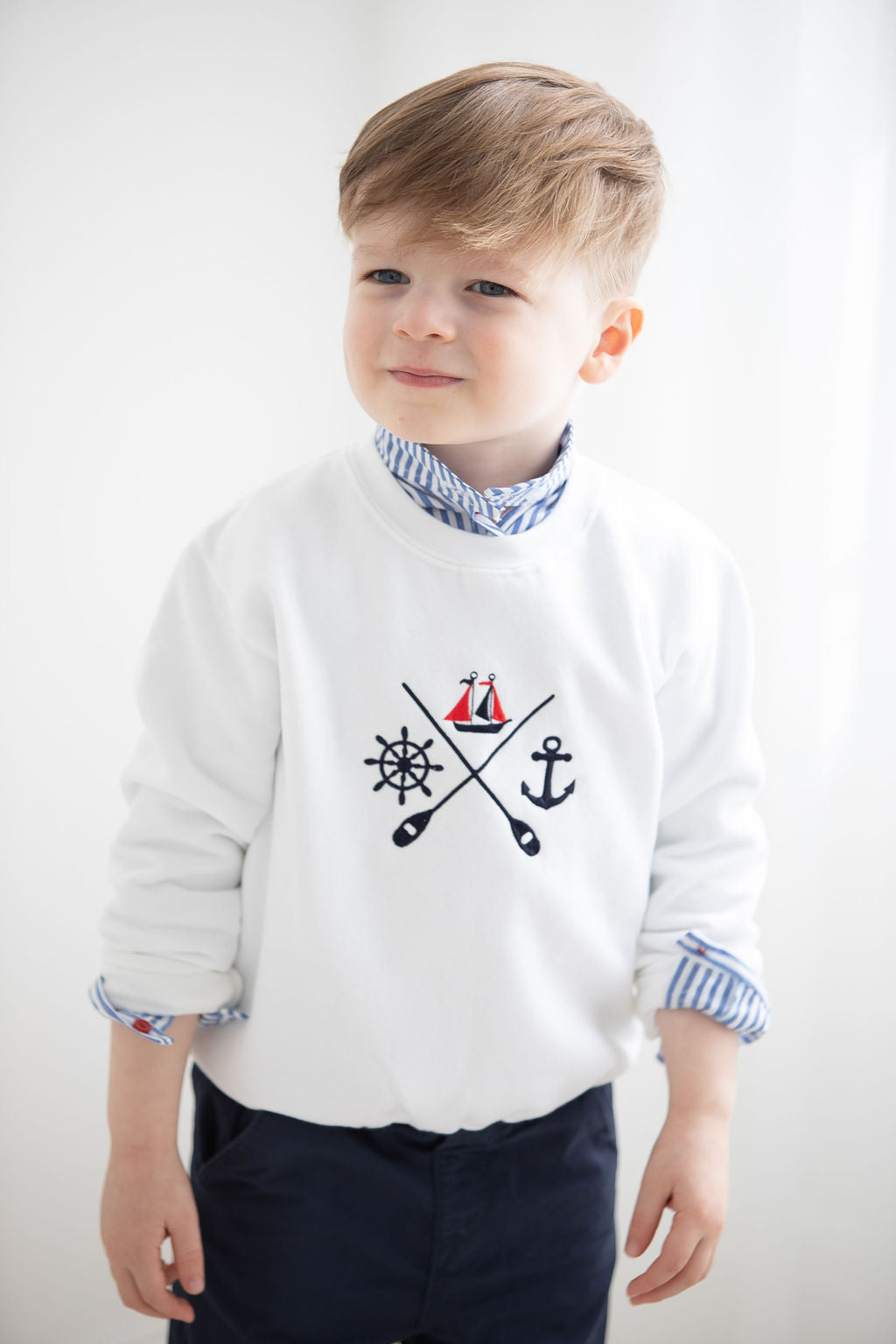Limited Edition White Boating Sweater - Arthur Benjamin & Co