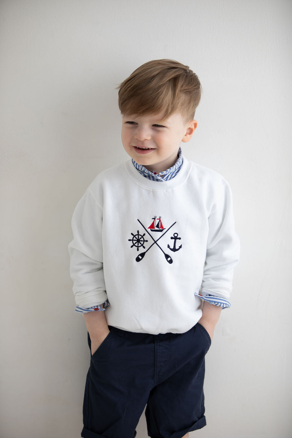 Limited Edition White Boating Sweater - Arthur Benjamin & Co