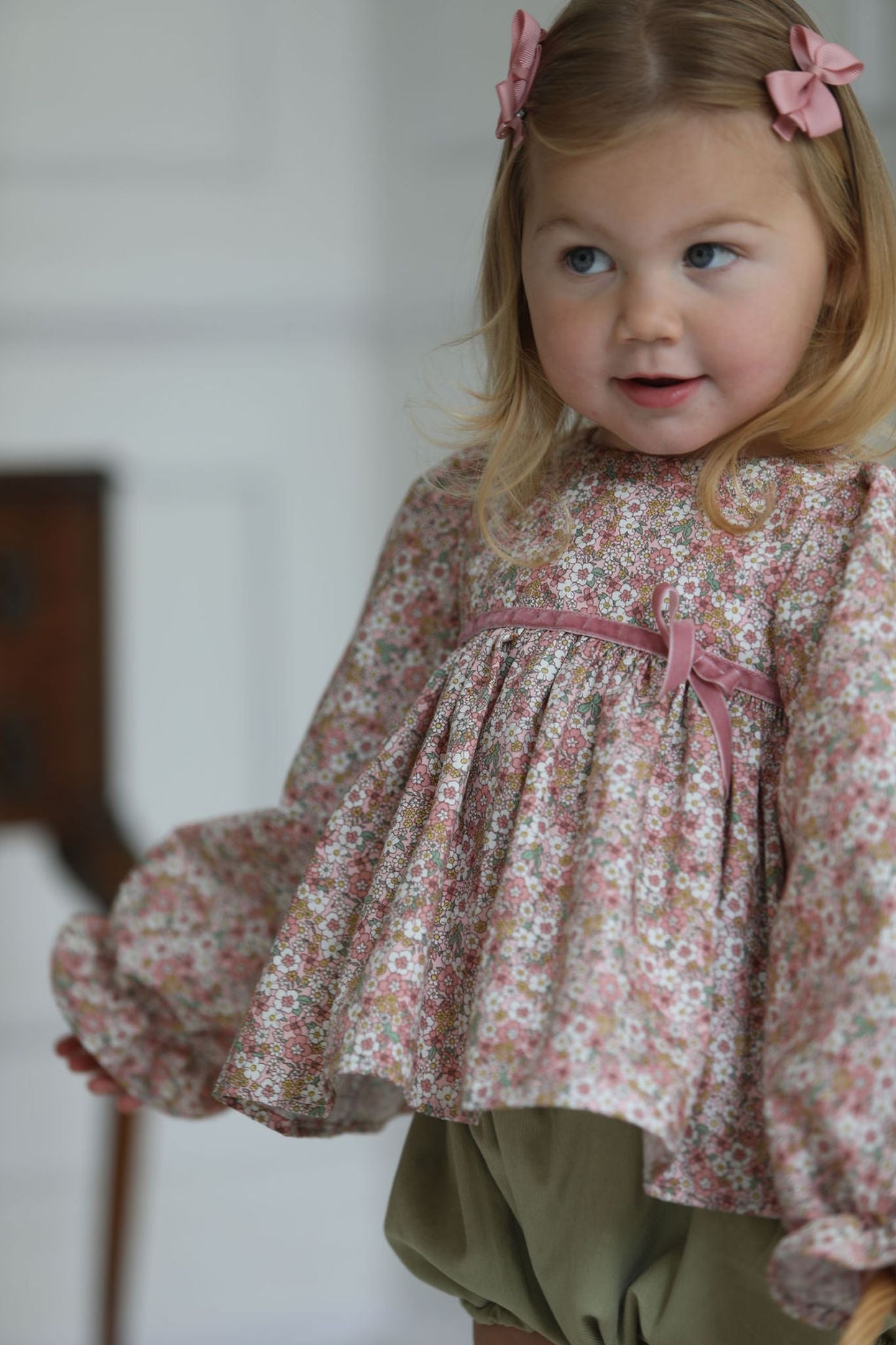 Pink Ditsy Floral Girls Two Piece | 1-6 years