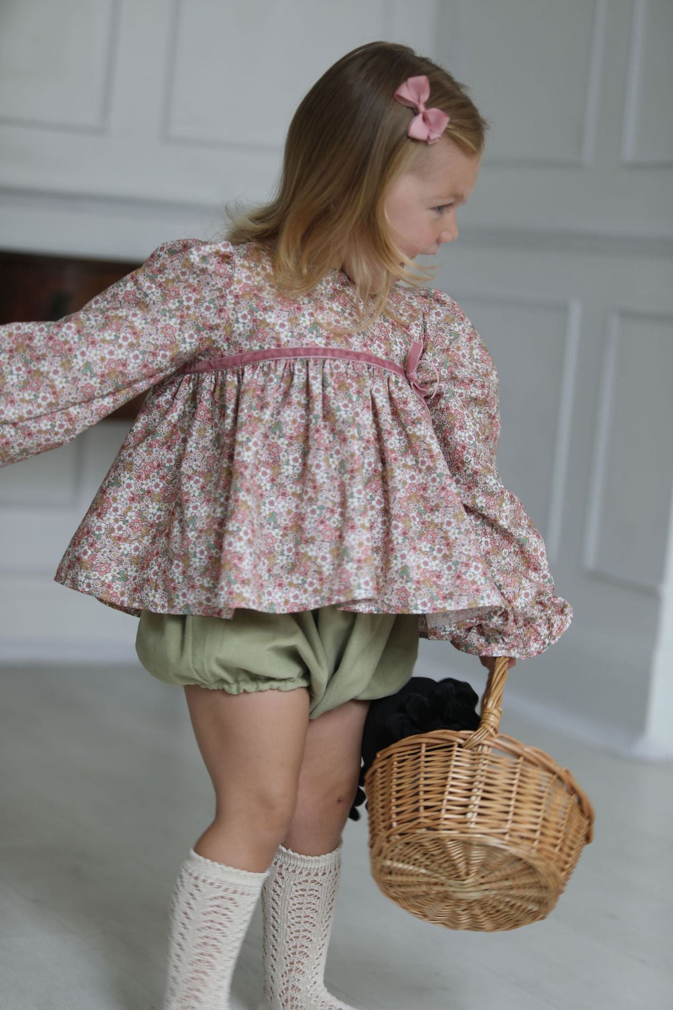 Pink Ditsy Floral Girls Two Piece | 1-6 years