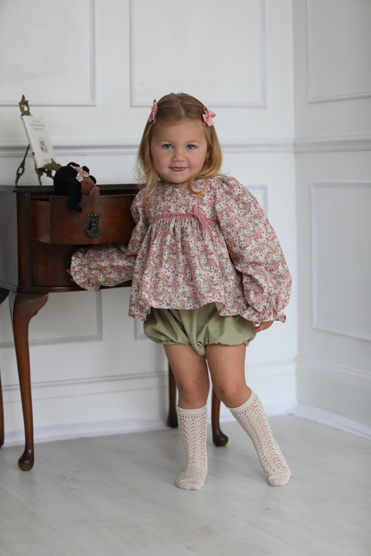 Pink Ditsy Floral Girls Two Piece | 1-6 years