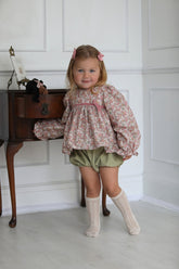 Pink Ditsy Floral Girls Two Piece | 1-6 years