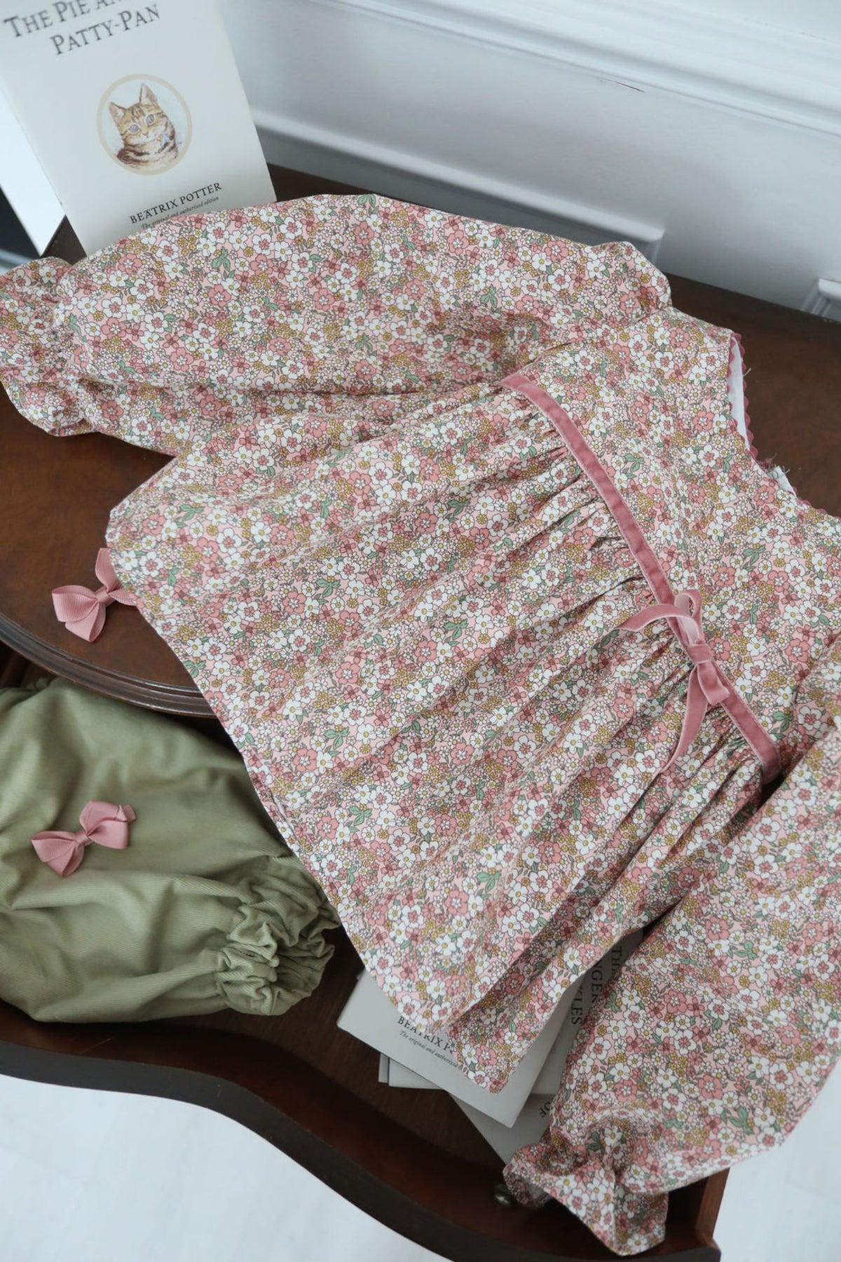 Pink Ditsy Floral Girls Two Piece | 1-6 years