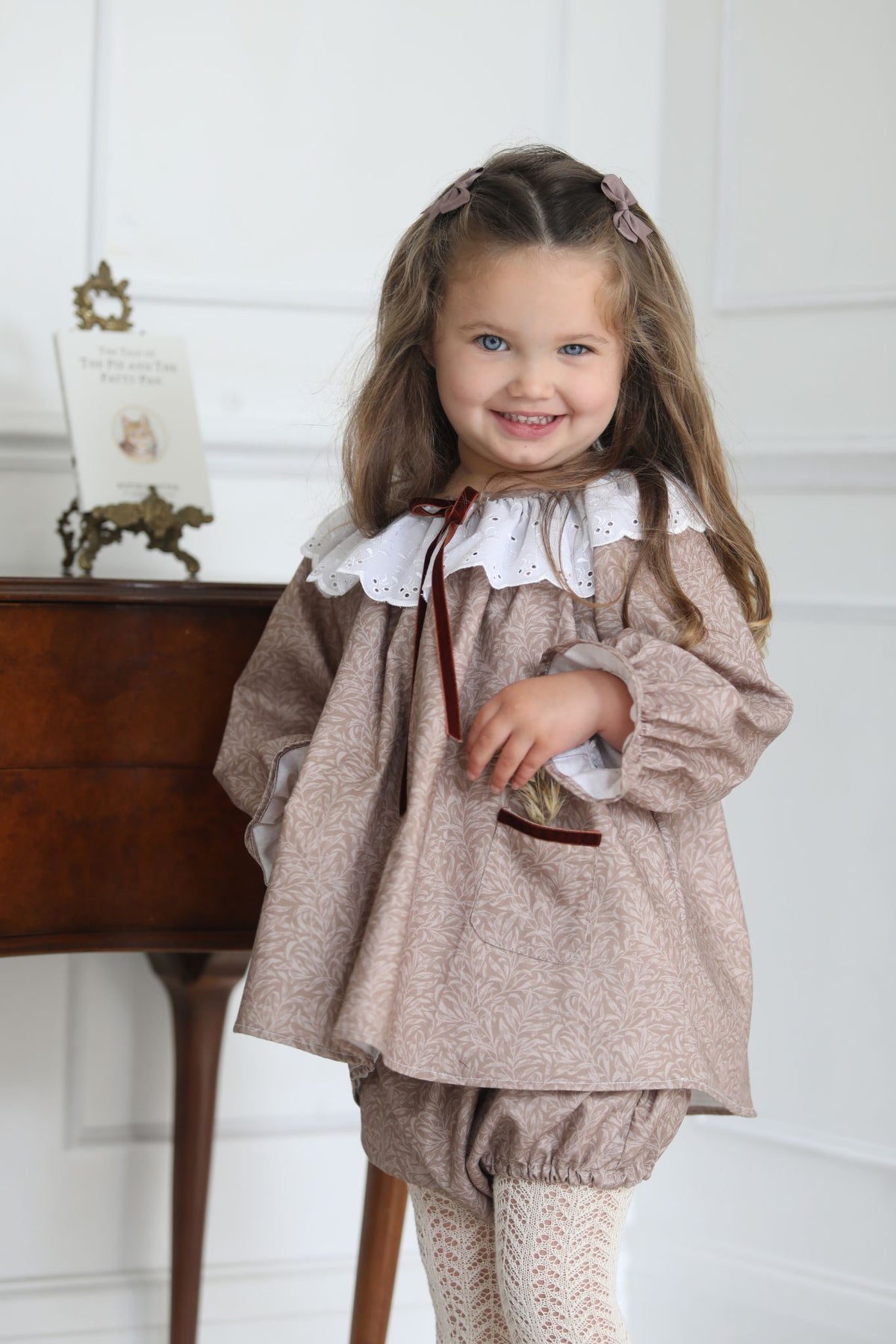 Primrose Dress & Bloomers Set | William Morris Soft Beige