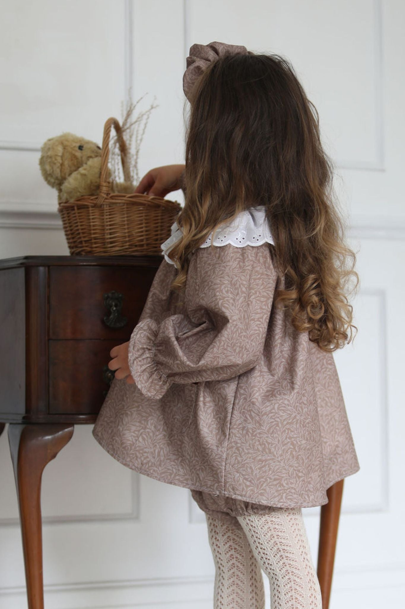 Primrose Dress & Bloomers Set | William Morris Soft Beige