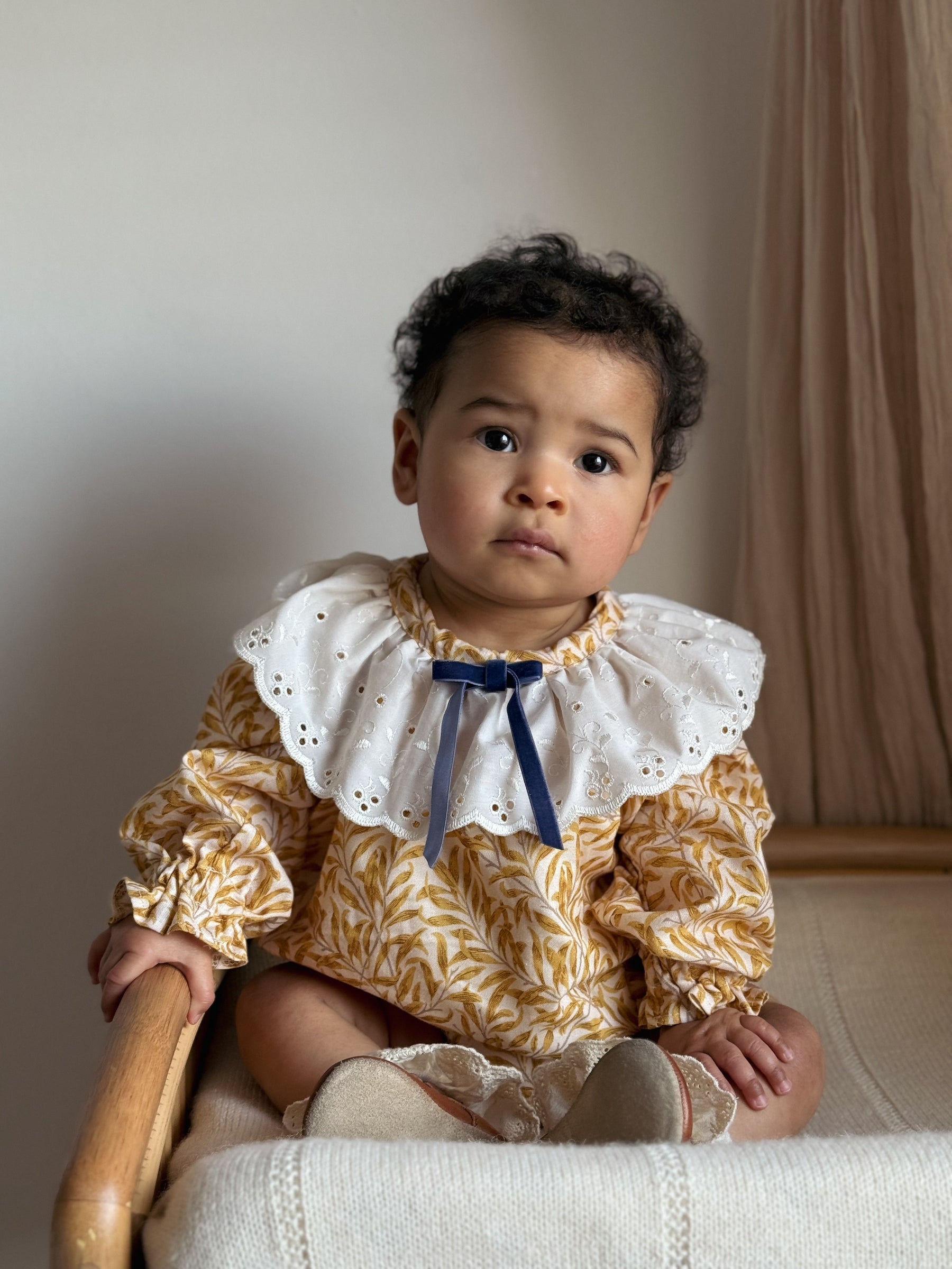 William Morris Long Sleeve Smock Romper