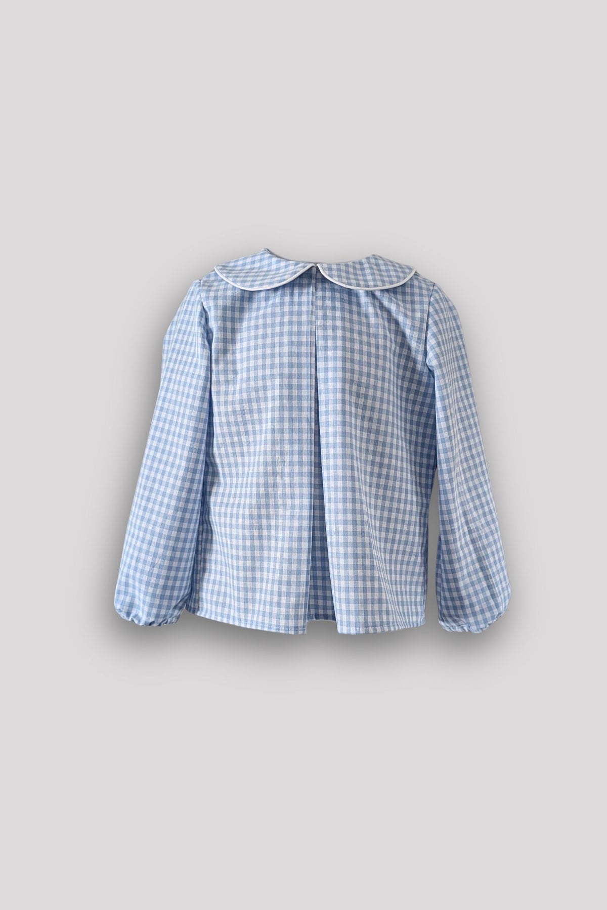 Baby Blue Gingham Pleated Shirt