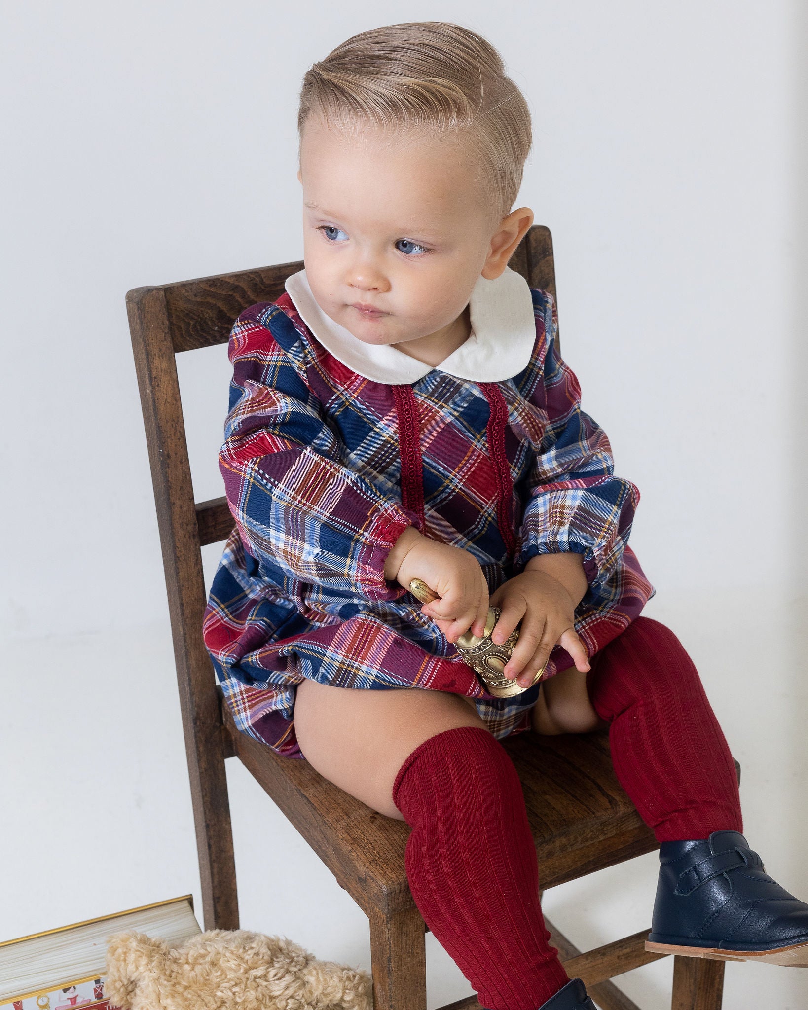 Baby boy 2024 tartan romper