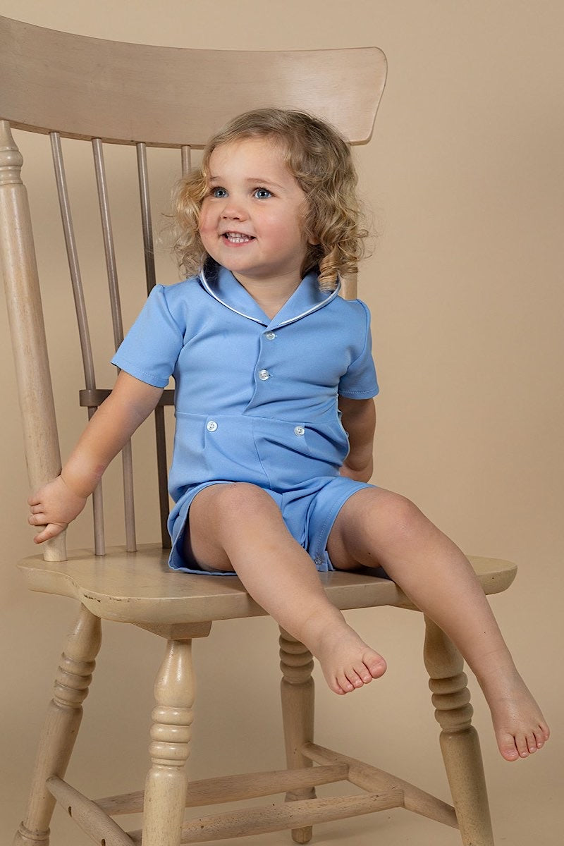 Blue Sailor Romper