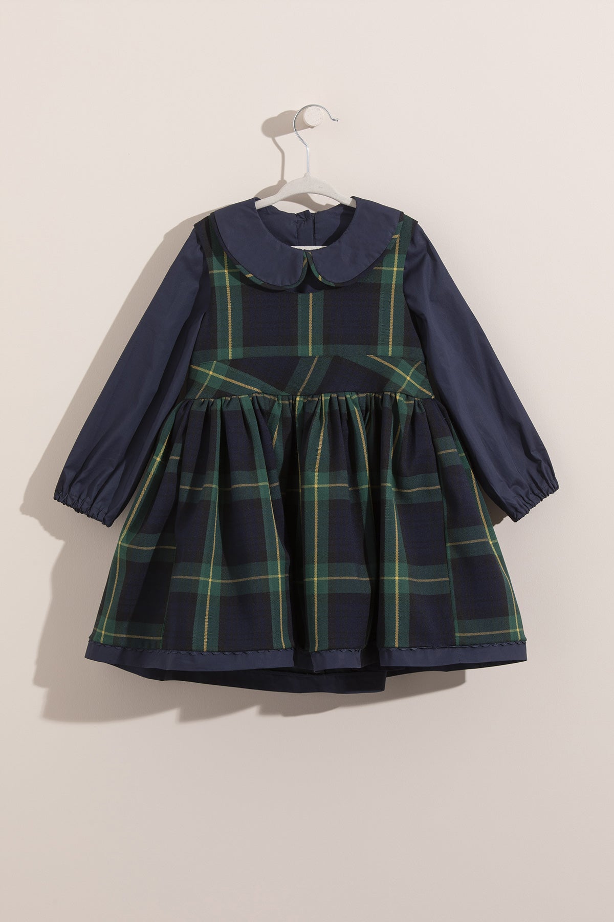 Girls Tartan Pinafore Dress & Blouse