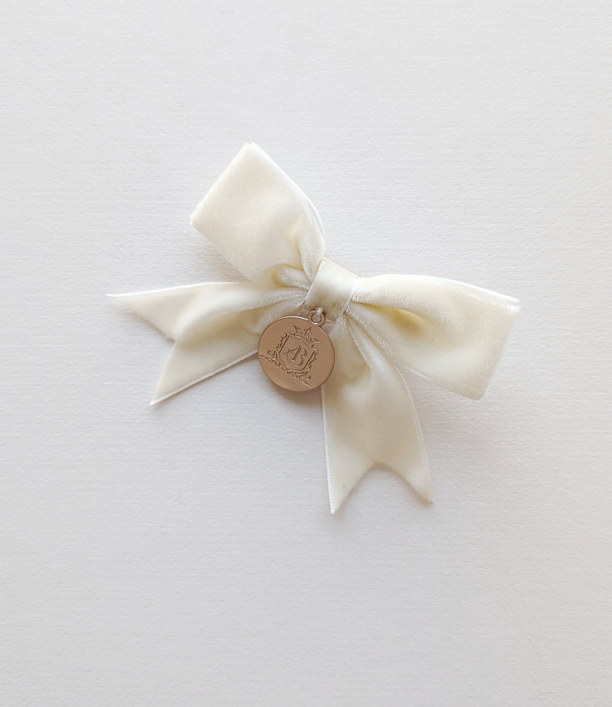 Cream Velvet Hair Bow - Arthur Benjamin & Co