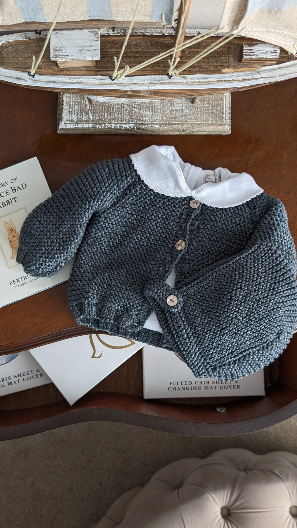 Newborn Handknit Cardigan & Bonnet Set - Arthur Benjamin & Co