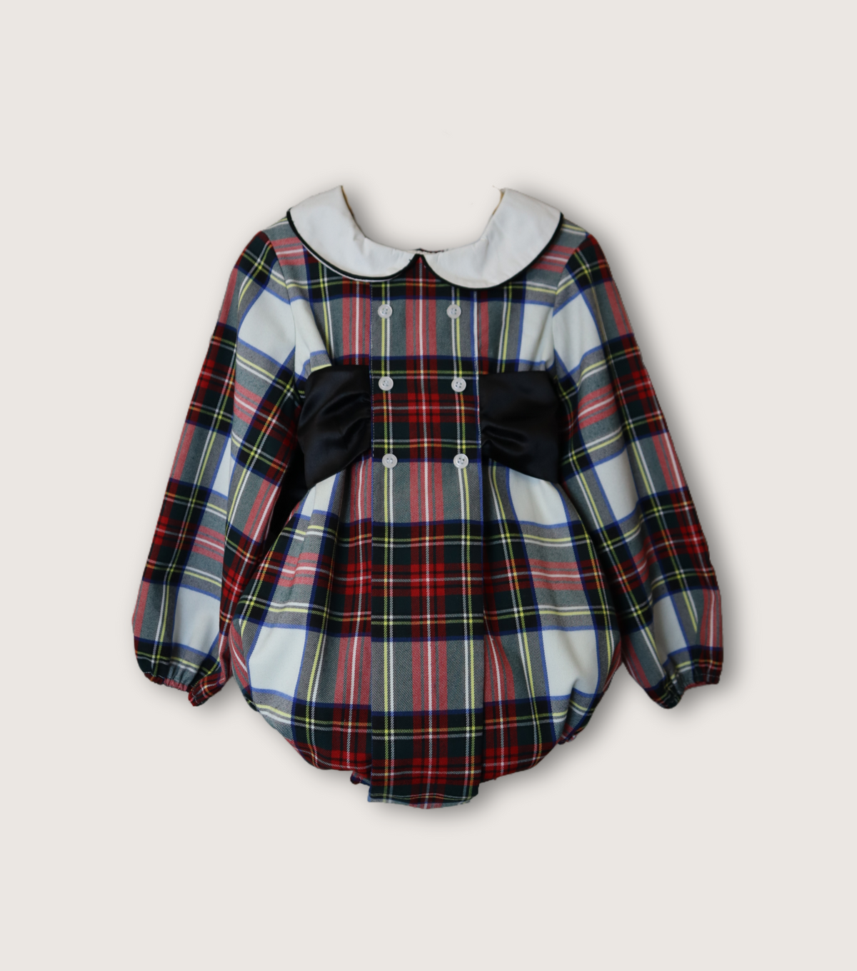 Girls Red Tartan Sample Romper