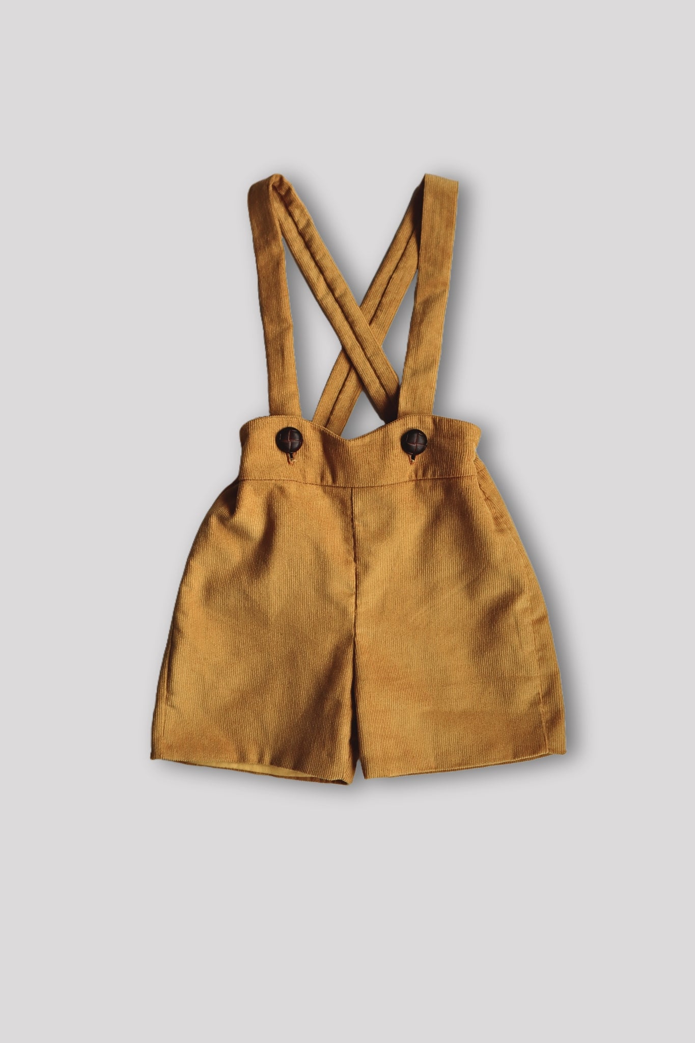 Boys Braced Shorts in Ochre