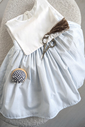 Blue Stripe Girls Sailor Dress