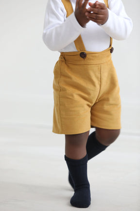 Boys Braced Shorts in Ochre