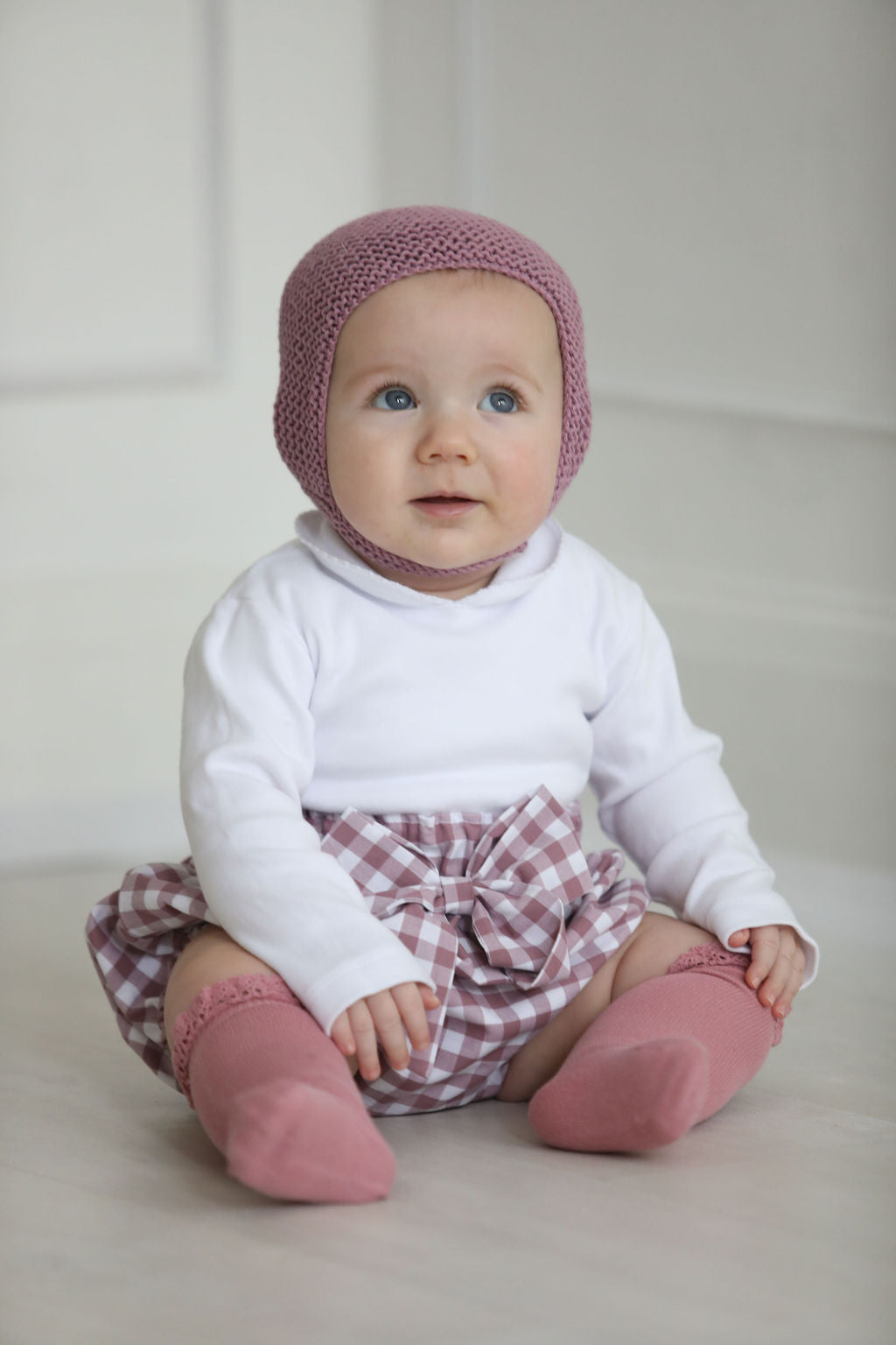 Gingham Bloomers in Dusky Pink