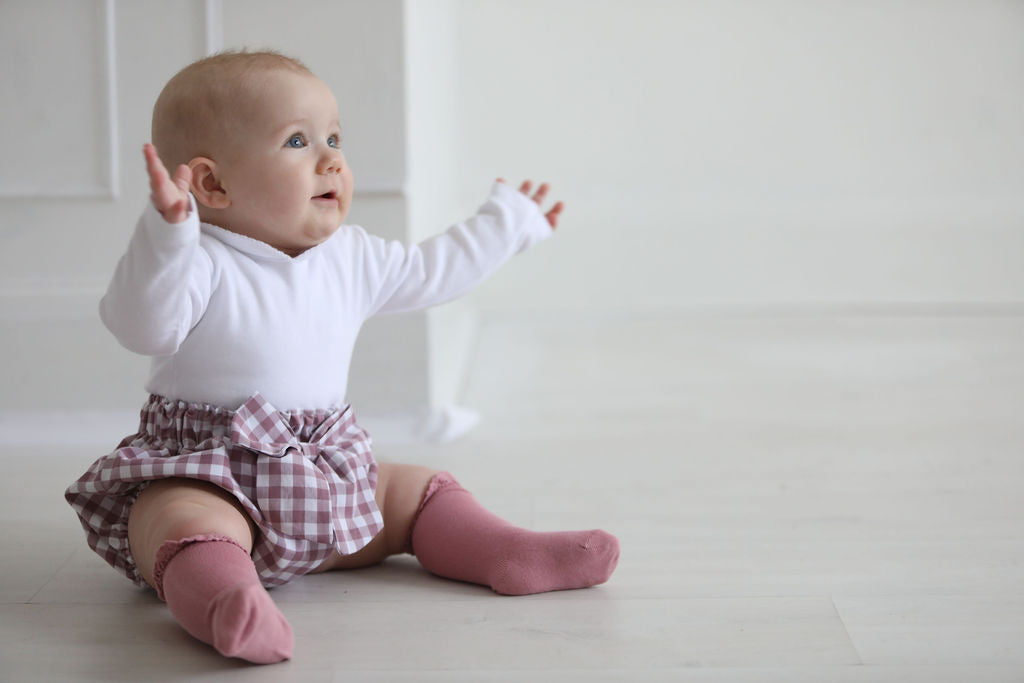 Gingham Bloomers in Dusky Pink