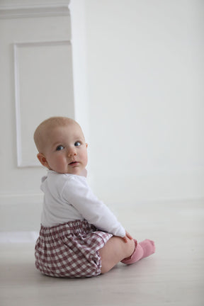 Gingham Bloomers in Dusky Pink
