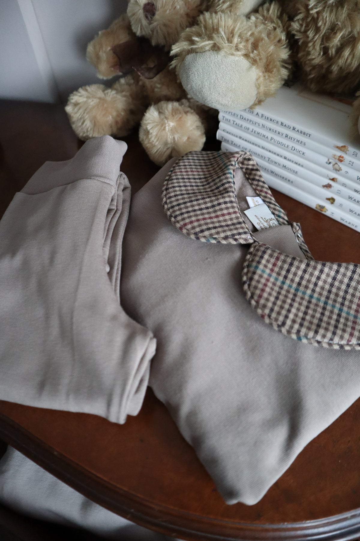 Tweed Collar Taupe Loungewear Set - Arthur Benjamin & Co