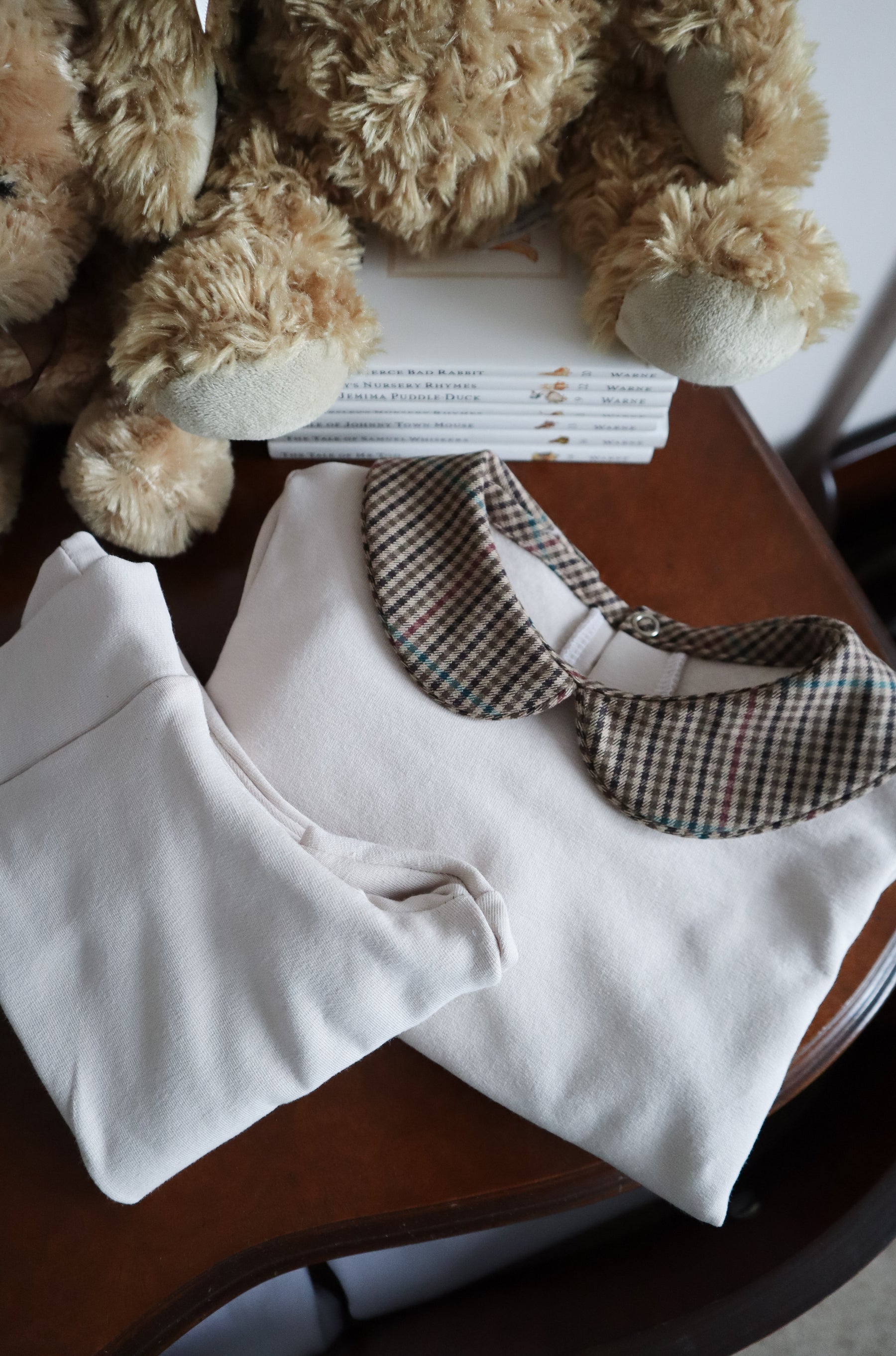 Tweed Collar Oatmeal Loungewear - Arthur Benjamin & Co