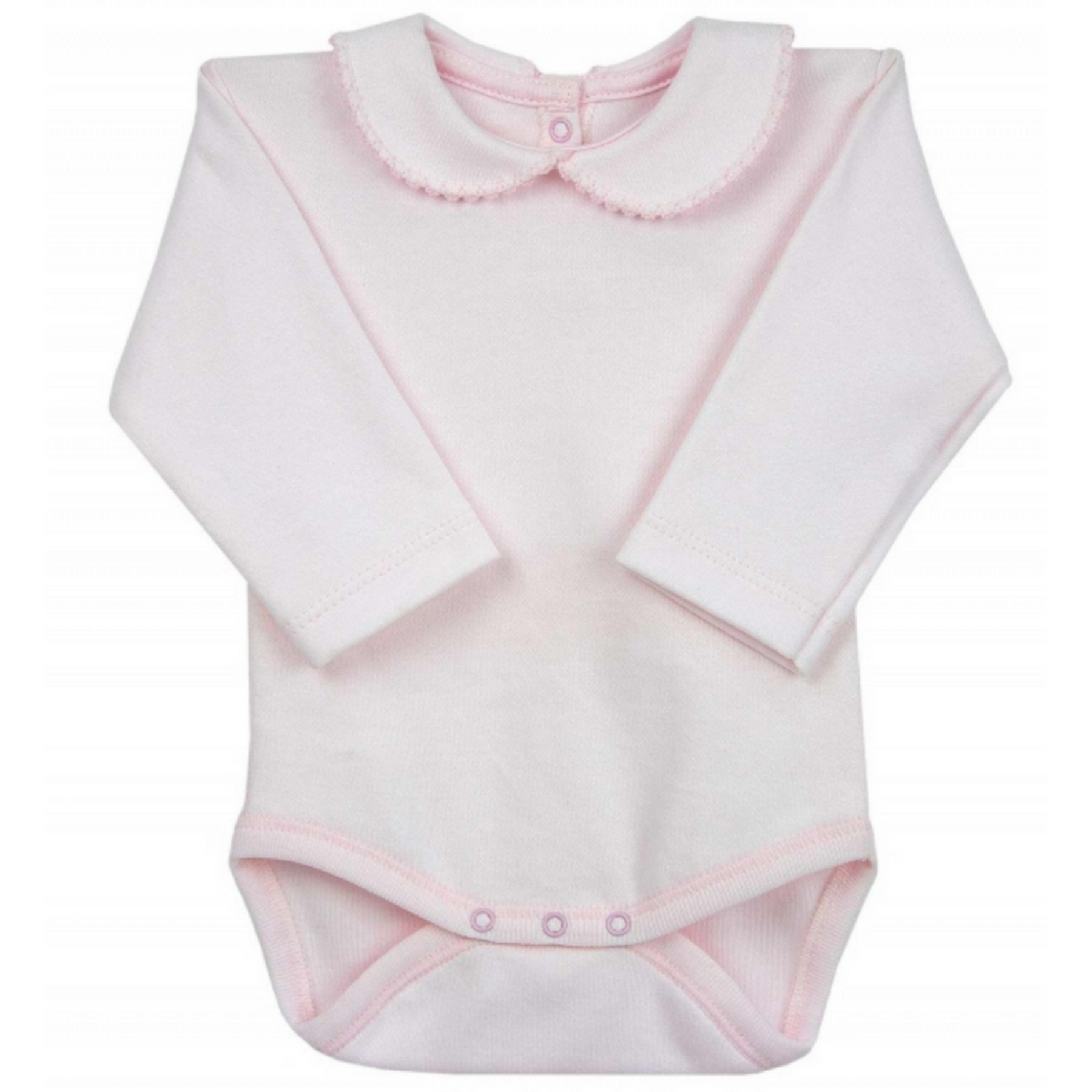 Peter Pan Collar Long Sleeve Bodysuit in Pink (3 months - 3 years)