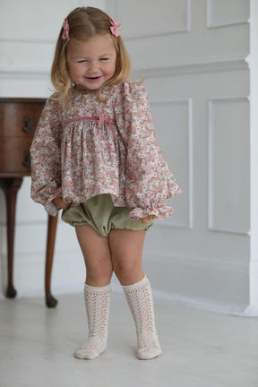Pink Ditsy Floral Girls Two Piece | 1-6 years