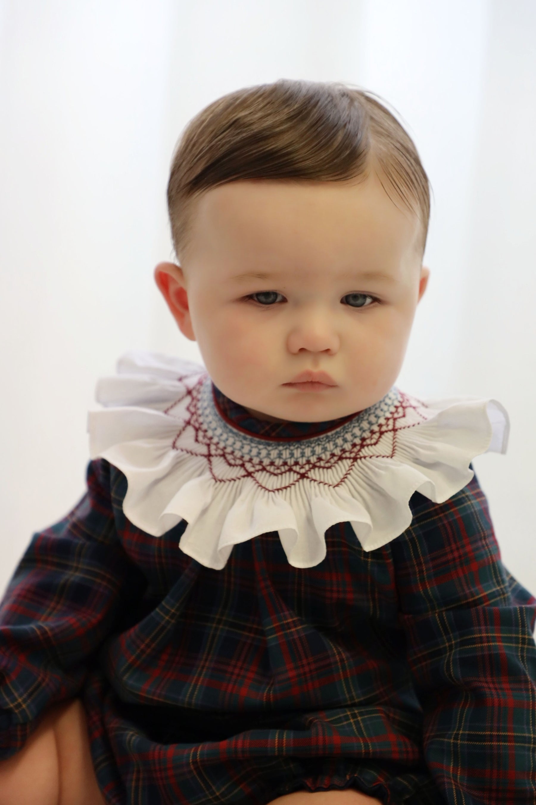 Burleigh Tartan Smock Collar Blouse & Bloomers