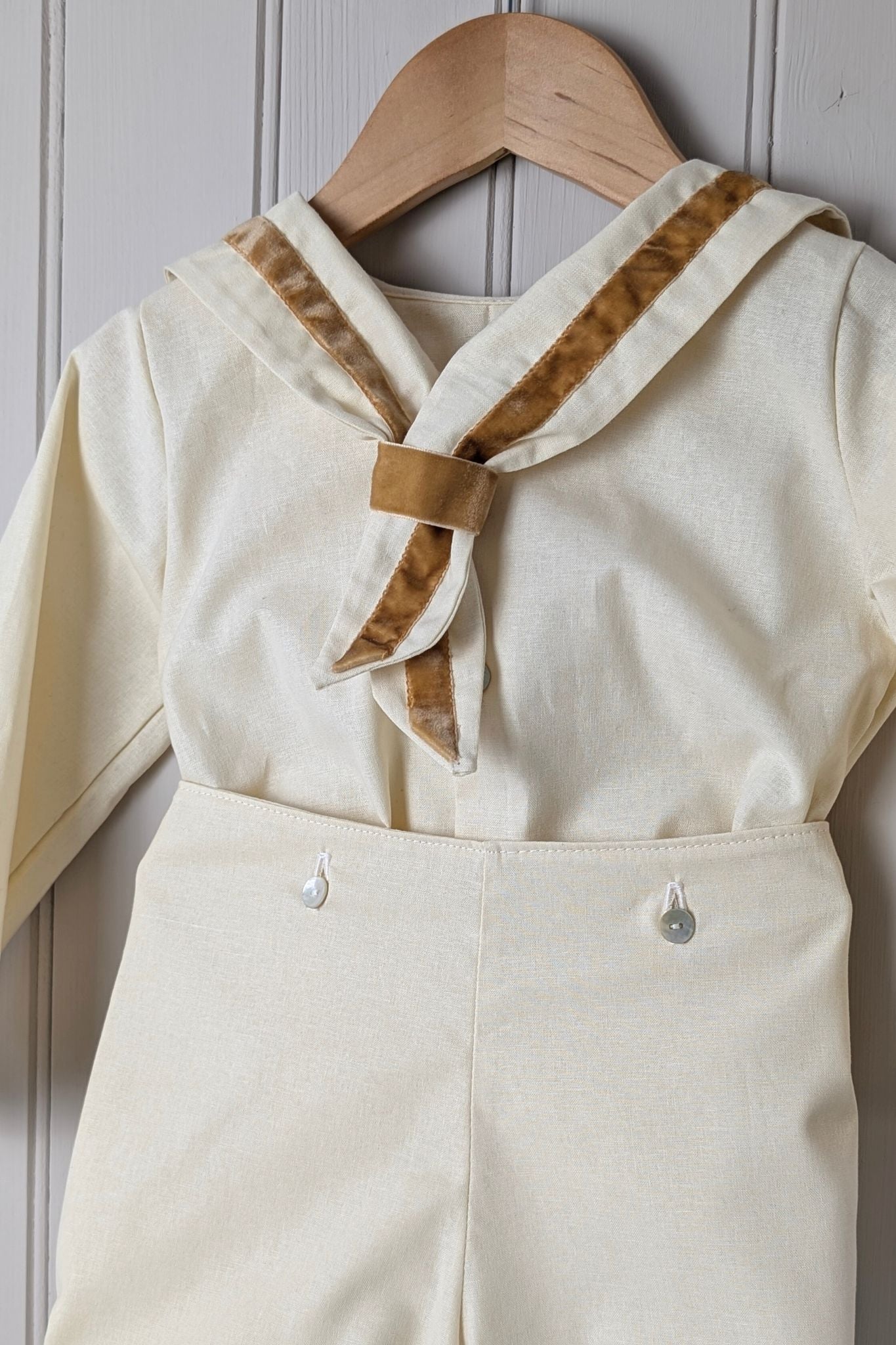 Boys Sailor Collar Two Piece | Buttermilk