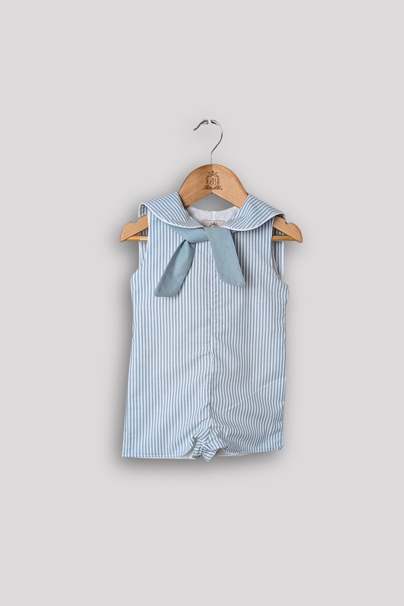 Green Stripe Sailor Collar Romper (6 months - 5 years)
