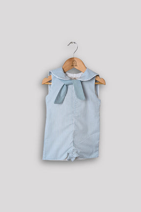 Green Stripe Sailor Collar Romper (6 months - 5 years)