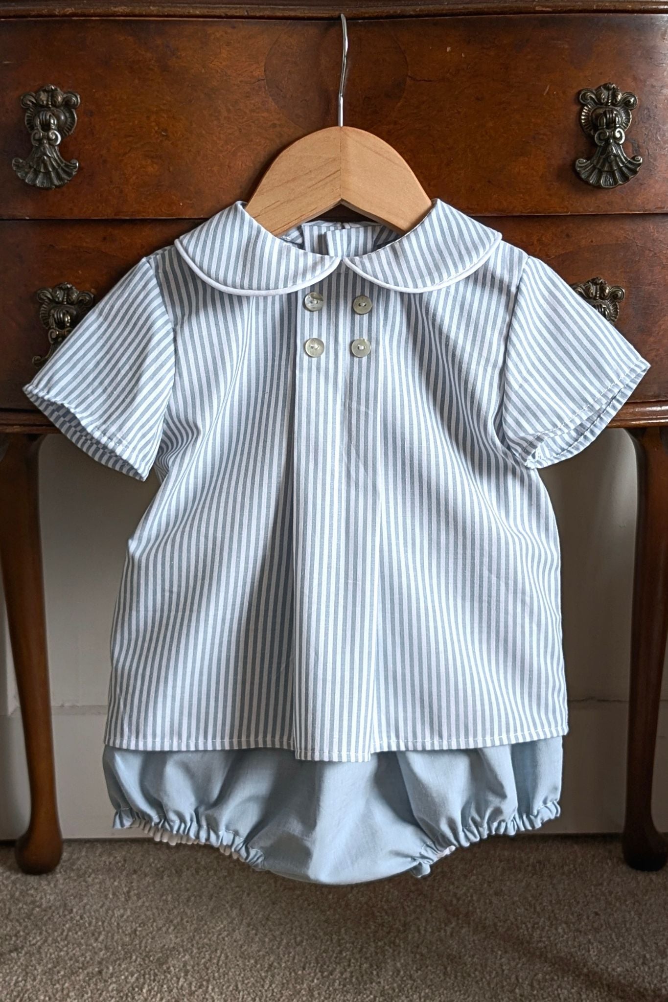 Green Stripe Shirt & Bloomers (Newborn - 5 years)