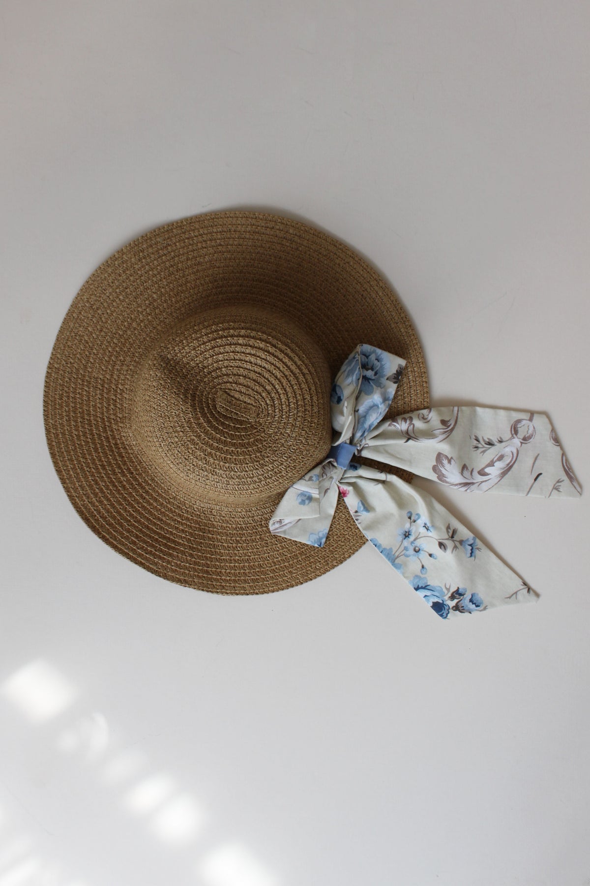 Floral Bow Girls Boater Hat