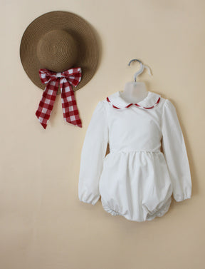 Gingham Bow Girls Romper