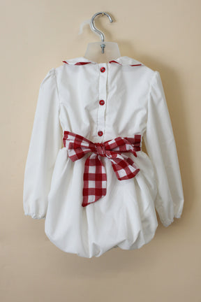 Gingham Bow Girls Romper