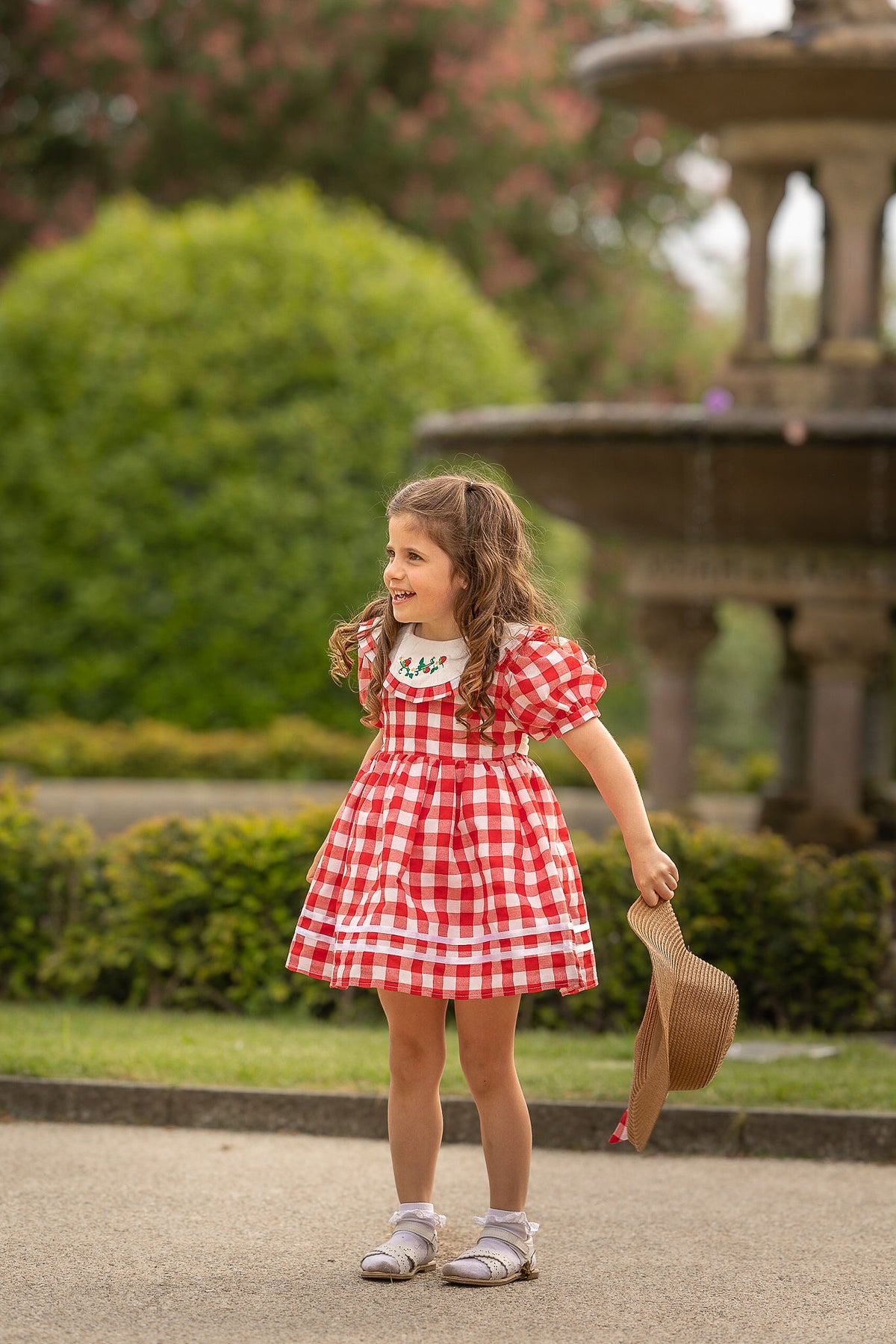 Girls Red Gingham Dress