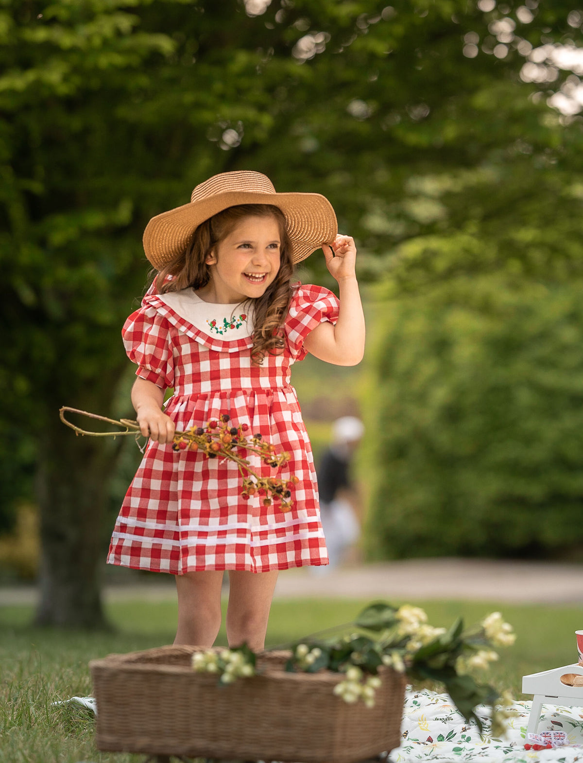 Girls Red Gingham Dress