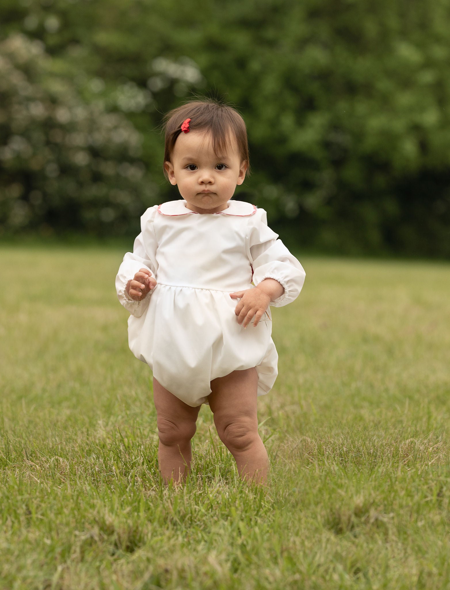 Gingham Bow Girls Romper