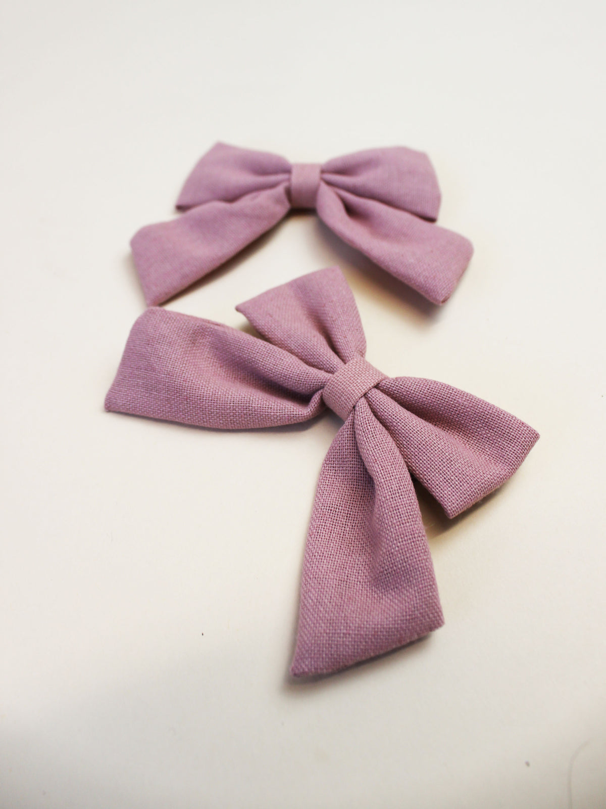 Pink Linen Hair Bows